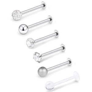 316L Edelstahl Lippenstecker Set Acryl Zirkonia Piercing Schmuck Für Ohrknorpel Lippen Nasenring Herren Damen