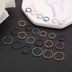 24er-Set Edelstahl Klemmkugelringe in 6 Farben für Nasen- und Ohrenpiercings geeignet