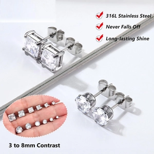 Tableau des tailles pour boucles d'oreilles en acier 316L et zircone de 3mm à 8mm