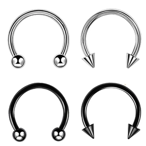Anelli per Piercing Barbell Circolare a Ferro di Cavallo in Acciaio Inossidabile Gioielli per Naso Labbra Orecchie