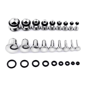Orecchini Piercing in Acciaio Inossidabile Massiccio Cilindrico Espansione Lobo Con O-Ring in Gomma Gioielli Corpo Unisex Stile Punk