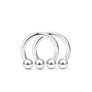Piercing a ferro di cavallo in acciaio inossidabile lucido con design a doppia sfera