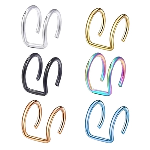 Minimalistische Edelstahl Doppelter Ohrmanschette Ohne Piercing Helix Knorpel Geometrischer Clip Ohrringe Unisex Schmuck