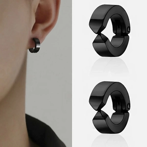 Minimalist Stainless Steel Ear Cuffs Non Piercing Earrings For Men Women Gold Silver Black Blue Multicolor Hoop Jewelry