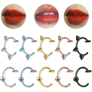 Stainless Steel Lip Piercing Jewelry Collection Horseshoe C-Shaped Rings Punk Spike Ball Decorative Body Jewelry For Men Women Daily Party Accessory