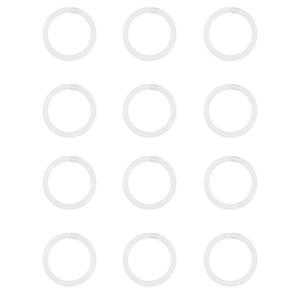 Detailed set of 12 clear acrylic nose rings shown in a symmetrical 4x3 grid arrangement