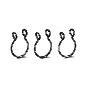 Lot de trois faux piercings de nez et manchettes d'oreilles noirs en forme de U