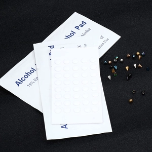 68-piece stainless steel fake piercing set with cones, balls and alcohol prep pads