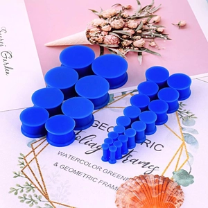 Fünf Paar blaue Silikon-Ear Plugs und Tunnelerweiterungs-Set in verschiedenen Größen
