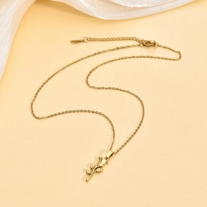Elegante gouden vintage rozenketting van roestvrij staal met verstelbare O-ketting dames