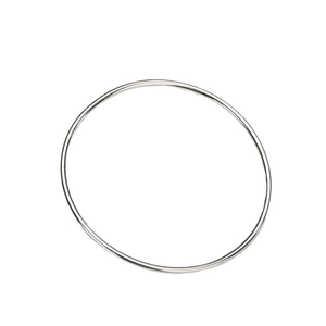 Minimalist 3mm polished silver stainless steel ring with a sleek slim band design