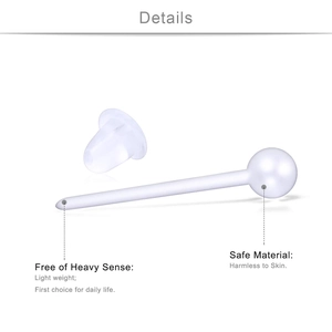 100pcs clear acrylic ball stud earrings with silicone backs for sensitive skin