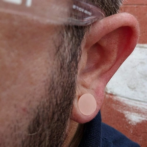 Flesh-colored silicone ear gauge plugs for stretched ear hiding and daily wear