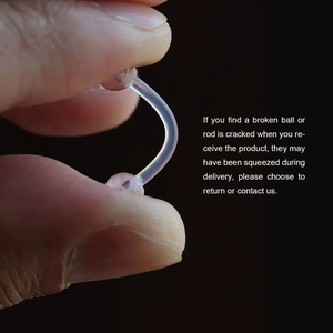 Flexibele Bioflex gebogen barbell voor piercing met hoge elasticiteit en veel comfort