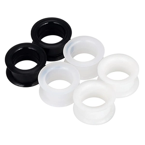 Silikon Ohr Tunnels Plugs Piercing Schmuck Double Flared Ohr Dehnung Kombination Schwarz Weiß Transparent Für Herren Damen