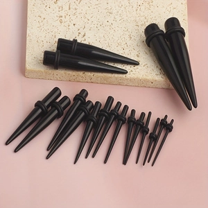 Espansori Per Orecchie In Acrilico Nero Per Gioielli Piercing Unisex Gioielli Per Il Corpo Regalo