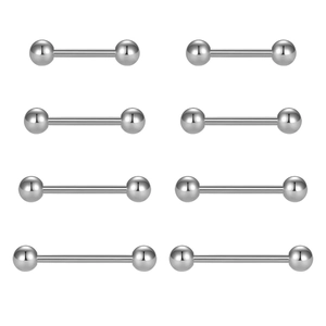 Stainless Steel Tongue Rings Nipple Rings Body Piercing Jewelry Straight Barbell Studs For Women Men Body Jewelry
