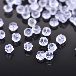 Clear Silicone Earring Backs Hamburger Bullet Shape Soft Anti Slip Earnut For Stud Earrings DIY Jewelry Making Accessories
