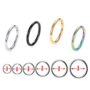 Stainless steel hinged segment rings for piercings in silver gold black and rainbow colors