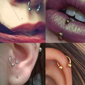 Set van 20 roestvrijstalen hoefijzer piercings voor neus-, lip- en oor piercing