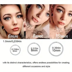 Set de 15 piercings de nariz en acero inoxidable con diseños de corazón y estrella