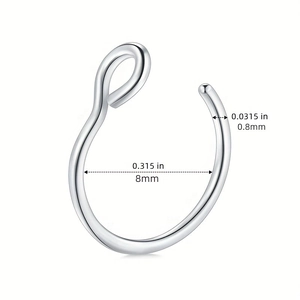 Anneau de nez poli en acier inoxydable avec 8mm de diamètre intérieur et 0,8mm d'épaisseur