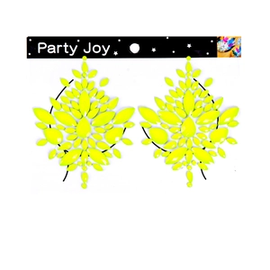 Bijoux de corps en strass acrylique jaune néon pour festivals de musique et fêtes