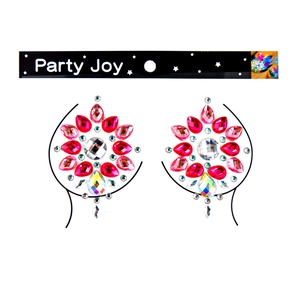 Détails des autocollants corporels en cristal multicolore avec strass rouges et roses