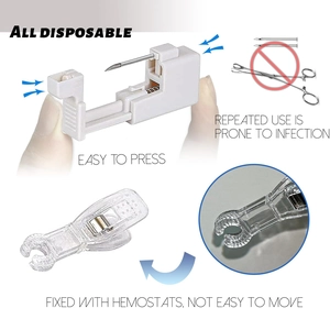 Kit de piercing desechable profesional de 5 piezas con pistola estéril y accesorios