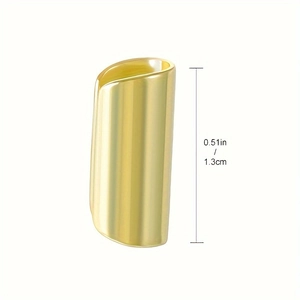 Polished golden stainless steel ear cuff earring with 1.3cm height dimension