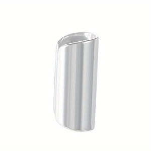 Polished silver stainless steel ear cuff earring featuring a minimalist wrap design