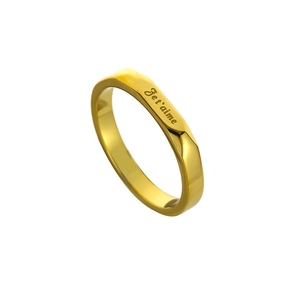 Retro 18K gold plated Mobius ring featuring Je t'aime engraving in a minimalist style