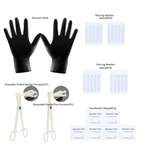 Professional 120-piece stainless steel body piercing kit with needles and tools