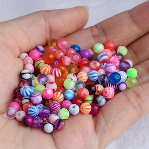 Mixed set of colorful 5mm acrylic piercing beads for DIY jewelry making in various styles