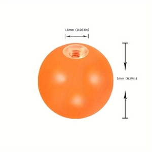 Orange 5mm acrylic body piercing replacement ball with 1.6mm screw thread hole
