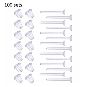 Boucles d'oreilles Clous en Plastique Invisibles Transparentes Ensemble de Tiges et Fermoirs en Résine Hypoallergénique pour Oreilles Sensibles Bijoux de Piercing Unisexes
