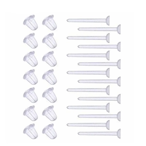 Lot de 100 boucles d'oreilles en acrylique transparent avec fermoirs pour femmes
