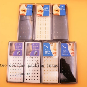 Nasenring und Stecker-Set aus 316L Chirurgenstahl in verschiedenen Farben mit Box