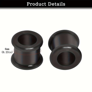 Details von 6mm schwarzen Silikon-Ohr-Plugs mit Doppelflansch und Produktspezifikationen