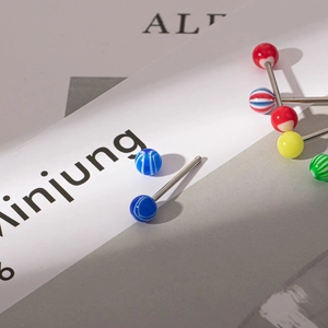 Lot de piercings de langue en acrylique coloré avec barres en acier inoxydable durable