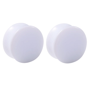 Paar weiße Acryl-Ohrplugs mit Double Flare Design für das Dehnen von Piercings