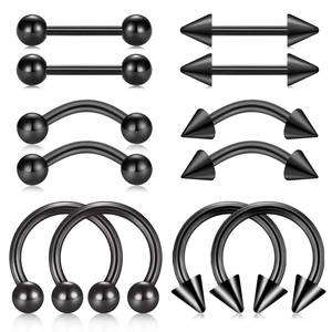 Stainless Steel Body Piercing Jewelry Combination Studs Horseshoe Barbells Nose Rings Eyebrow Ear Cartilage Jewelry For Women Men Punk