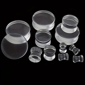 Transparent Acrylic Double Flared Ear Plugs Expanders Gauges Piercing Jewelry For Unisex Ear Lobe Stretching