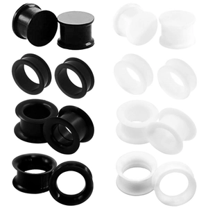 Flexible Silikon Ohrstecker Stretching Kit Massiv Und Hohl Tunnel Body Piercing Schmuck Set Für Damen Herren
