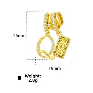 Square gold coin pendant necklace in 18k titanium steel with diamond $100 bill design