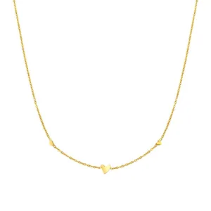 Minimalistische Titanstahl Halskette Mit Drei Herzanhängern Für Damen Vergoldet Elegante Kleine Schlüsselbeinkette Schmuck Geschenk