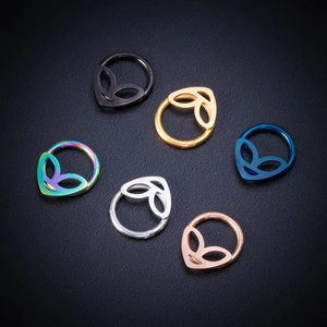 Anneaux de nez Alien en acier inoxydable en noir or bleu et or rose couleurs