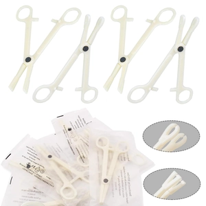 Professional Disposable Body Piercing Forceps Tool Kit High Strength PVC Slotted Piercing Clamps Round And Triangle Mouth Clamping Tools For Ear Tongue Lip Piercing