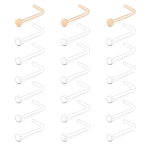 Acrylic L-Shaped Nose Studs Piercing Jewelry Nude And Transparent Colors Bioflex Plastic Invisible Nose Bone Retainer For Men Women