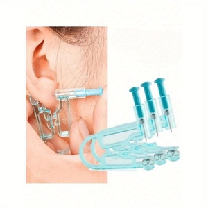 Disposable ear piercing gun kit with stainless steel studs and professional marking pen